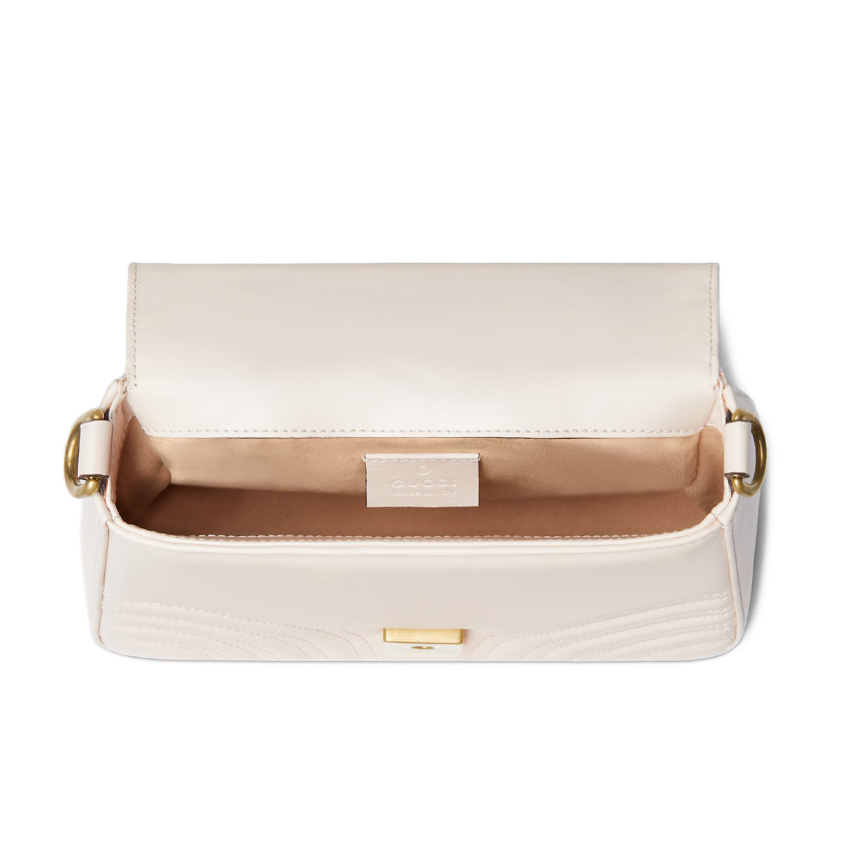 GUCCI GG Marmont Mini Top Handle Bag - White Leather