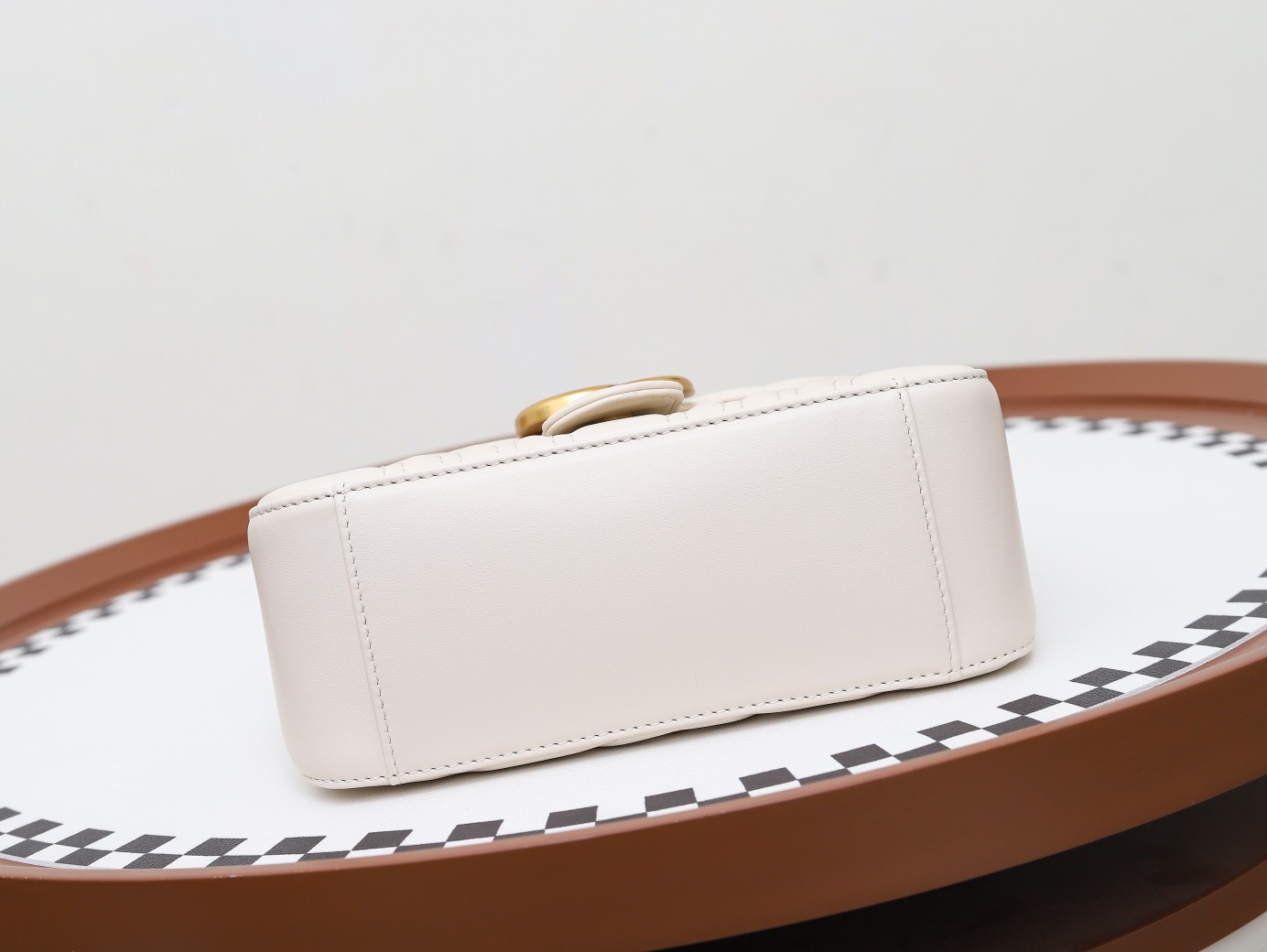 GUCCI GG Marmont Mini Top Handle Bag - White Leather