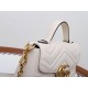 GUCCI GG Marmont Mini Top Handle Bag - White Leather