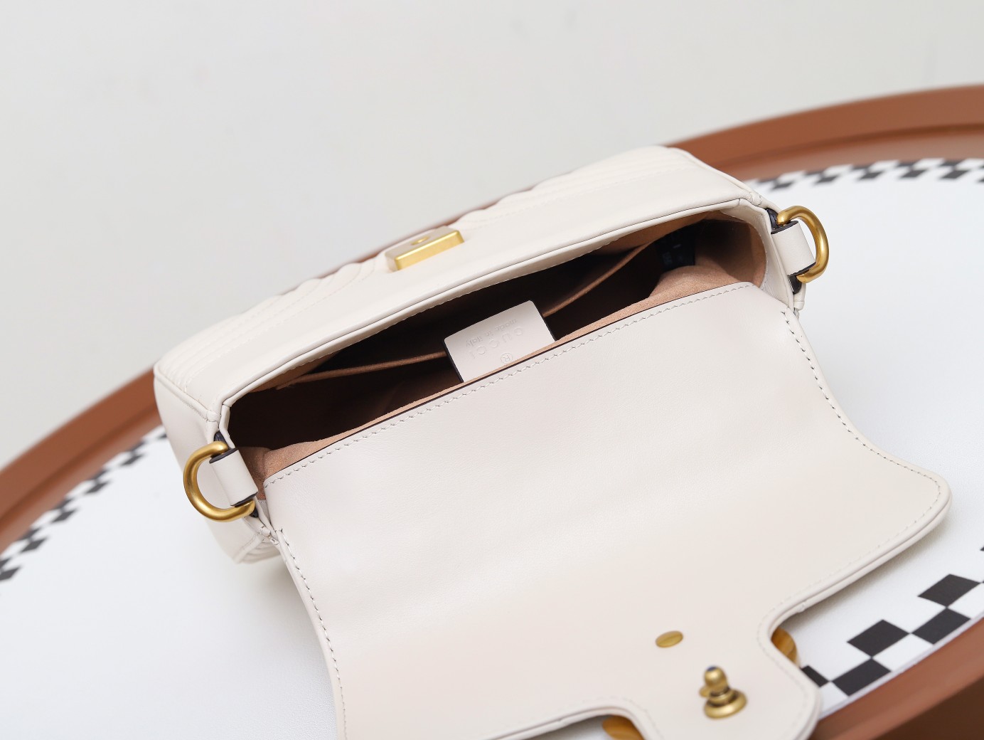 GUCCI GG Marmont Mini Top Handle Bag - White Leather