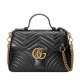 GUCCI GG Marmont Small Top Handle Bag - Black Leather