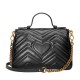 GUCCI GG Marmont Small Top Handle Bag - Black Leather