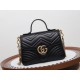 GUCCI GG Marmont Small Top Handle Bag - Black Leather