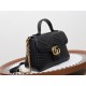 GUCCI GG Marmont Small Top Handle Bag - Black Leather