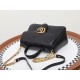 GUCCI GG Marmont Small Top Handle Bag - Black Leather