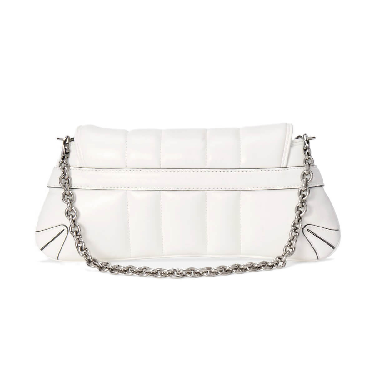 GUCCI Horsebit Chain Small Shoulder Bag - White Leather