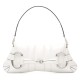 GUCCI Horsebit Chain Small Shoulder Bag - White Leather