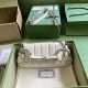 GUCCI Horsebit Chain Small Shoulder Bag - White Leather