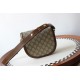 GUCCI Horsebit 1955 Mini Rounded Shoulder Bag - Beige Canvas & Brown Leather