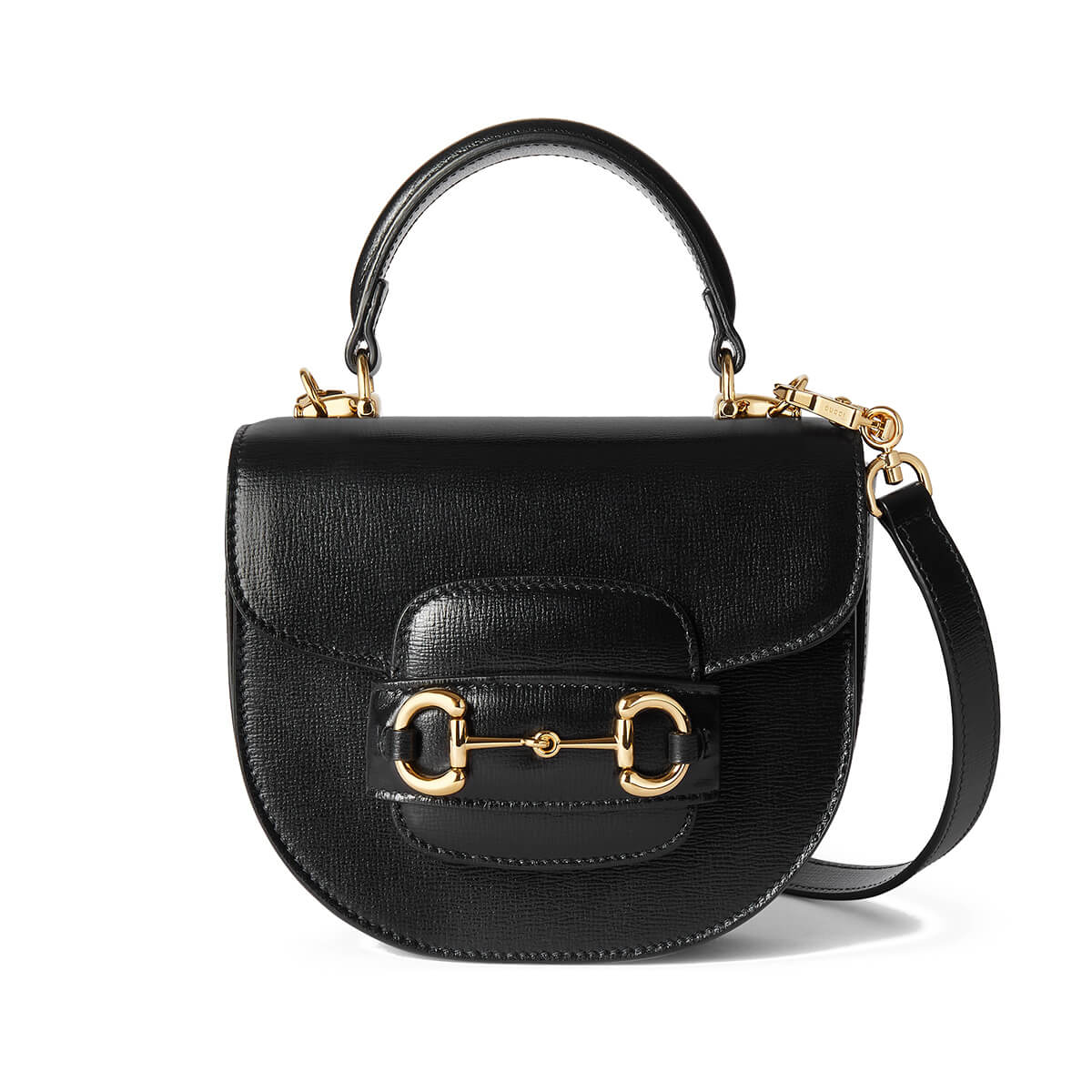 GUCCI Horsebit 1955 Mini Top Handle Bag - Black Leather