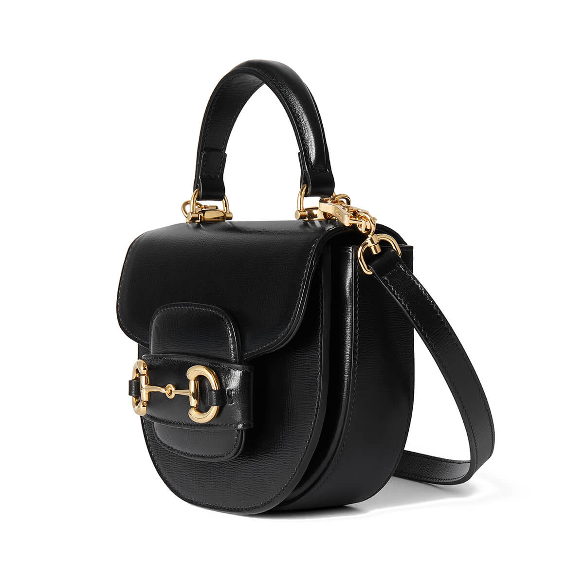 GUCCI Horsebit 1955 Mini Top Handle Bag - Black Leather