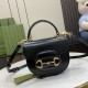 GUCCI Horsebit 1955 Mini Top Handle Bag - Black Leather