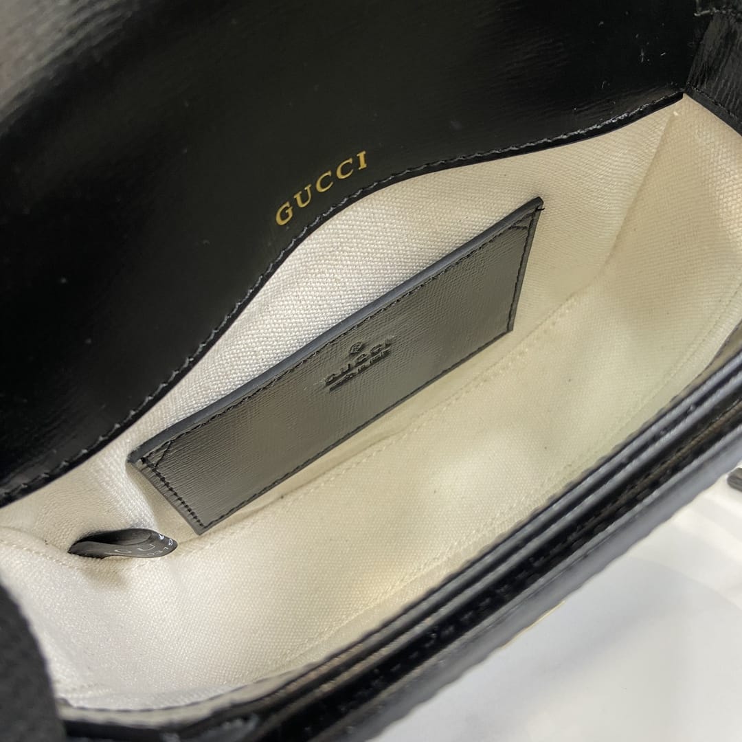 GUCCI Horsebit 1955 Mini Top Handle Bag - Black Leather