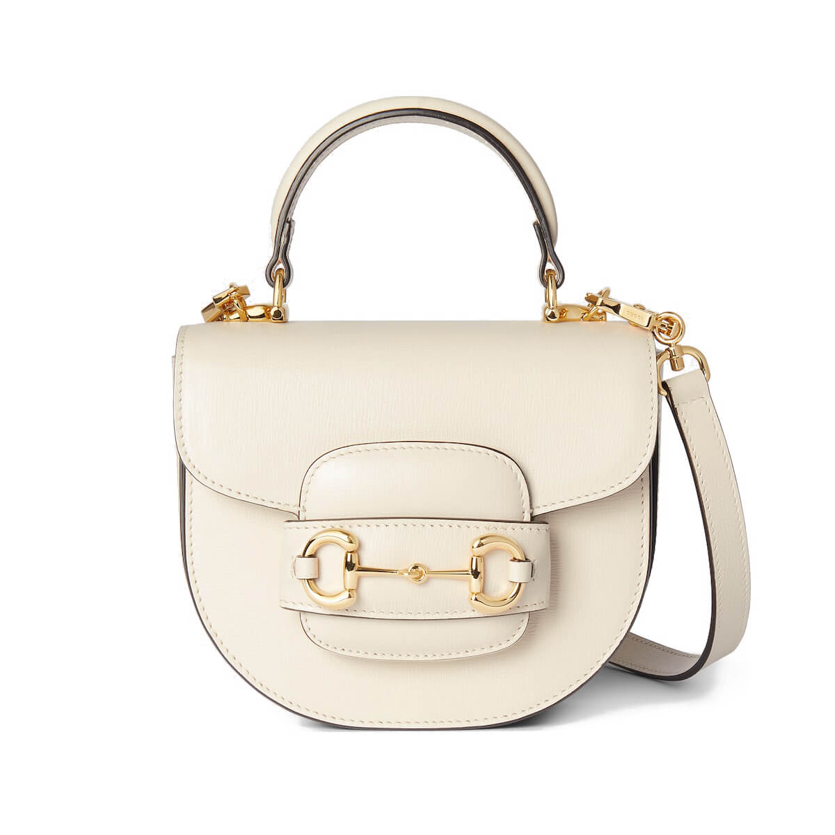 GUCCI Horsebit 1955 Mini Top Handle Bag - White Leather