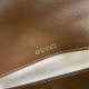 GUCCI Horsebit 1955 Mini Top Handle Bag - Beige Canvas & Brown Leather