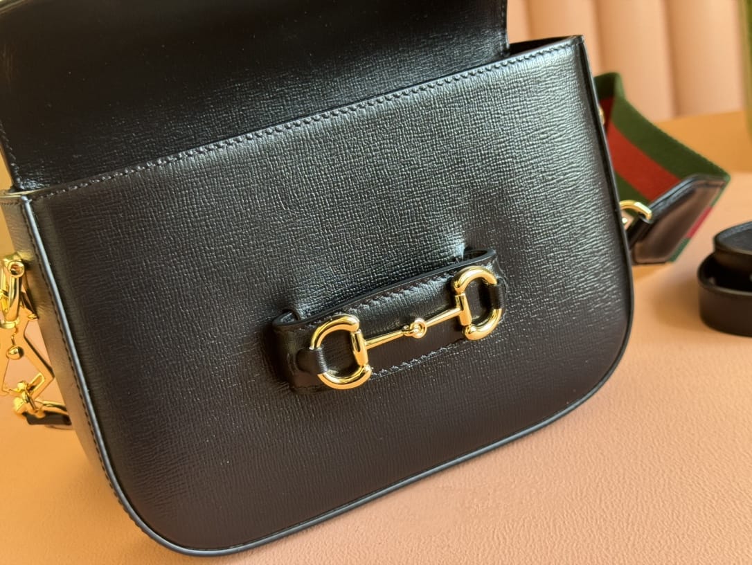 GUCCI Horsebit 1955 Mini Shoulder Bag - Black Leather