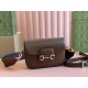 GUCCI Horsebit 1955 Mini Shoulder Bag - Brown Leather