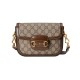 GUCCI Horsebit 1955 Mini Shoulder Bag - Beige Canvas & Brown Leather