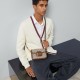 GUCCI Horsebit 1955 Mini Shoulder Bag - Beige Canvas & Brown Leather