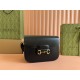 GUCCI Horsebit 1955 Small Shoulder Bag - Black Leather