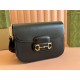 GUCCI Horsebit 1955 Small Shoulder Bag - Black Leather