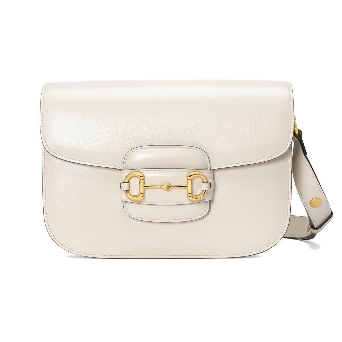 GUCCI Horsebit 1955 Small Shoulder Bag - White Leather