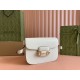 GUCCI Horsebit 1955 Small Shoulder Bag - White Leather