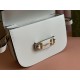 GUCCI Horsebit 1955 Small Shoulder Bag - White Leather