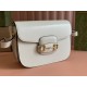 GUCCI Horsebit 1955 Small Shoulder Bag - White Leather