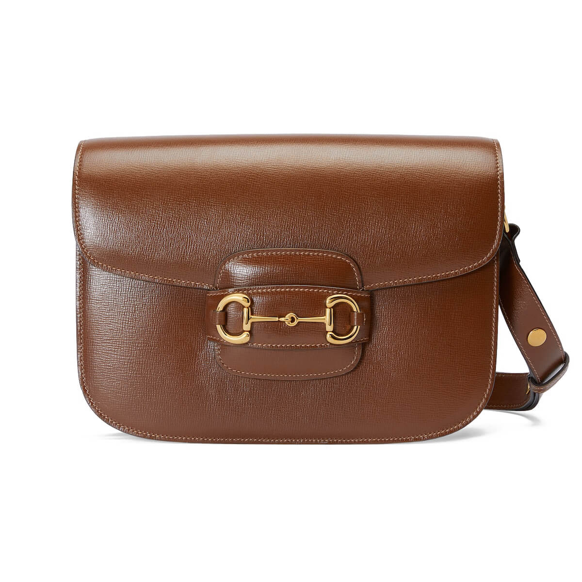 GUCCI Horsebit 1955 Small Shoulder Bag - Brown Leather