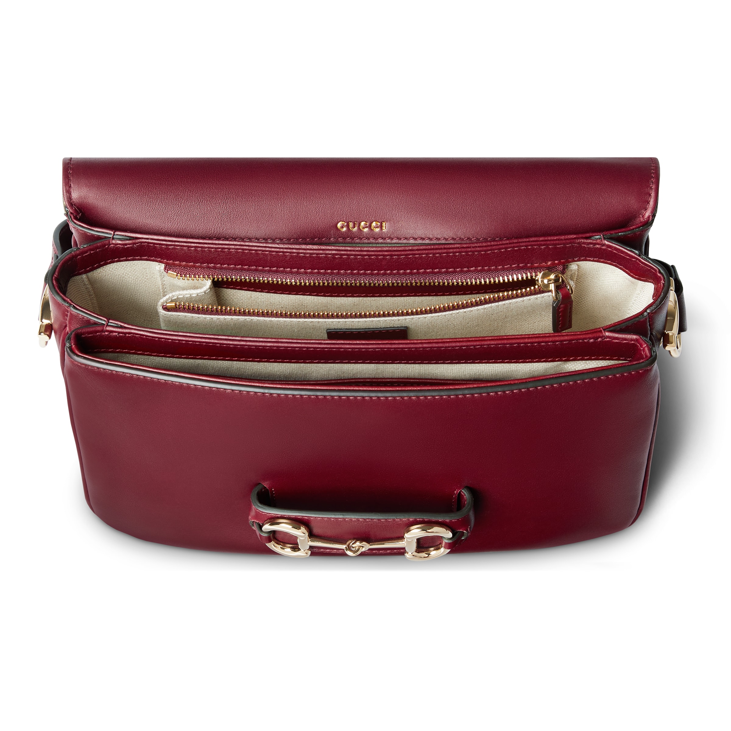 GUCCI Horsebit 1955 Small Shoulder Bag - Red Leather