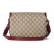 GUCCI Horsebit 1955 Small Shoulder Bag - Beige Canvas & Red Leather