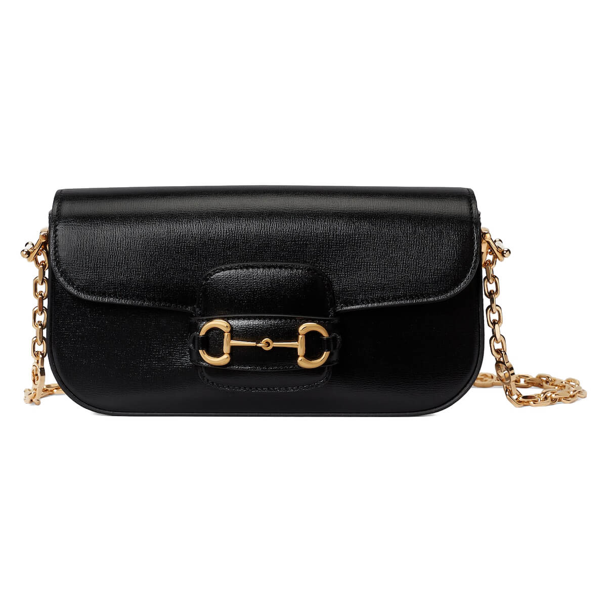 GUCCI Horsebit 1955 Small Top Handle Shoulder Bag - Black Leather