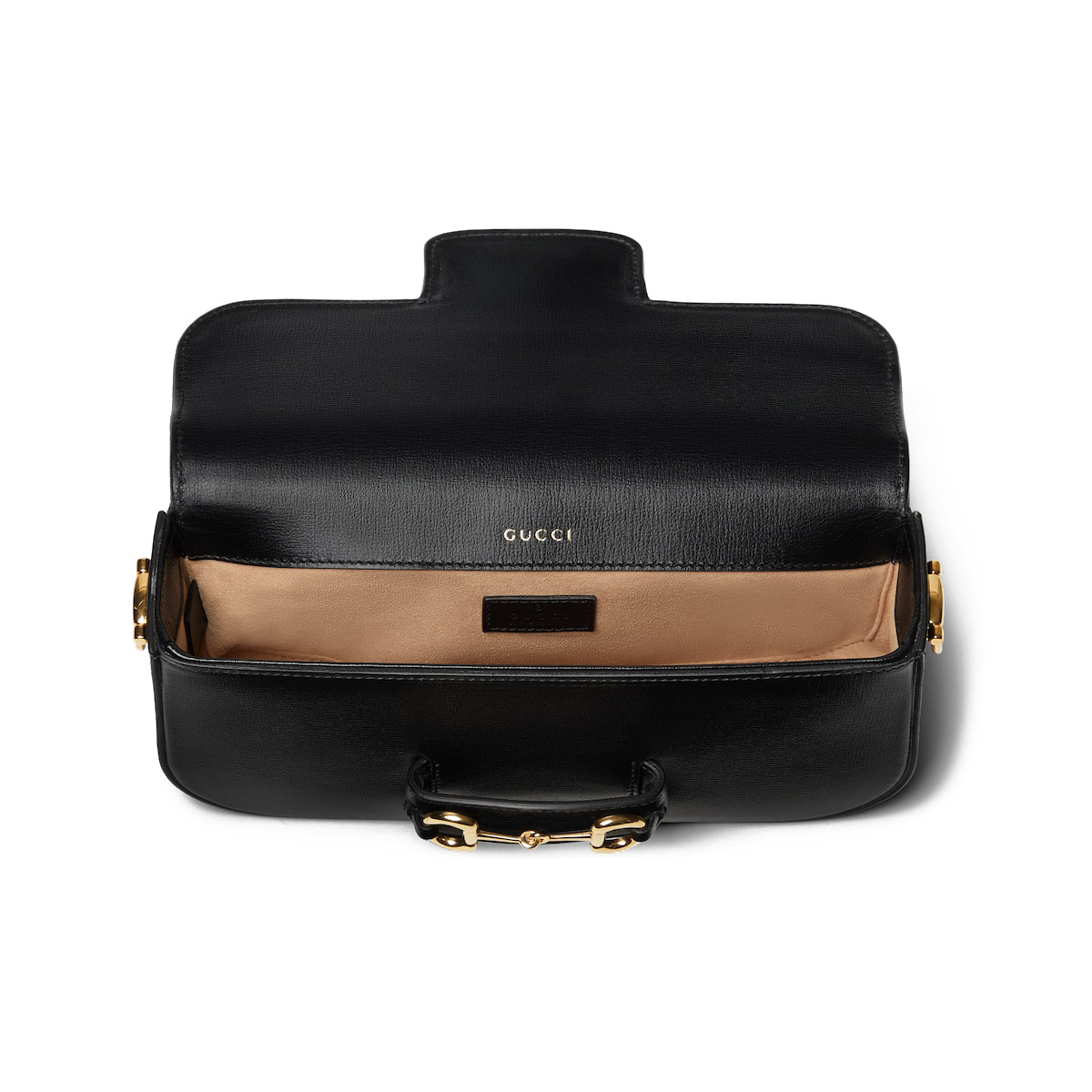 GUCCI Horsebit 1955 Small Top Handle Shoulder Bag - Black Leather