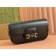 GUCCI Horsebit 1955 Small Top Handle Shoulder Bag - Black Leather