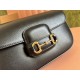 GUCCI Horsebit 1955 Small Top Handle Shoulder Bag - Black Leather