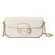 GUCCI Horsebit 1955 Small Top Handle Shoulder Bag - White Leather