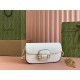 GUCCI Horsebit 1955 Small Top Handle Shoulder Bag - White Leather