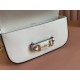 GUCCI Horsebit 1955 Small Top Handle Shoulder Bag - White Leather