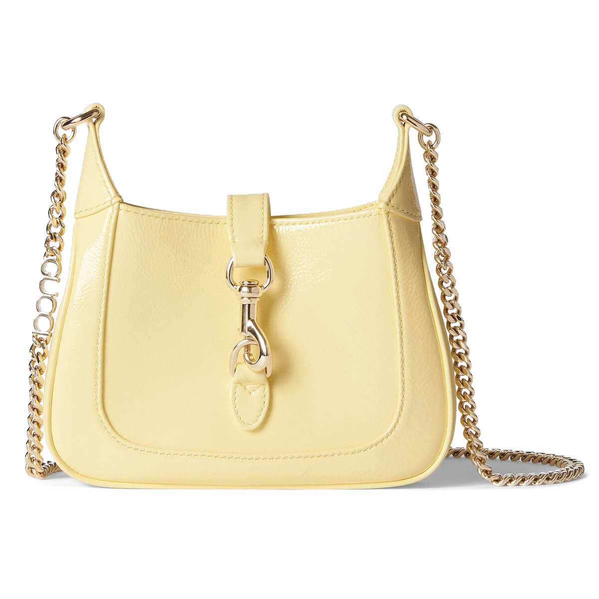 GUCCI Jackie Notte Mini Shoulder Bag in Patent Leather - Light Yellow