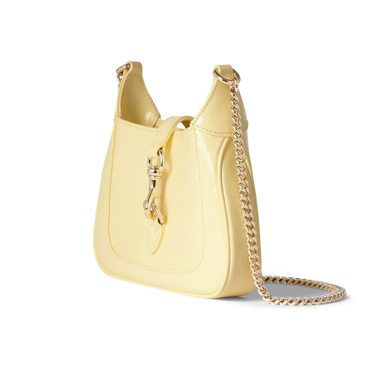 GUCCI Jackie Notte Mini Shoulder Bag in Patent Leather - Light Yellow