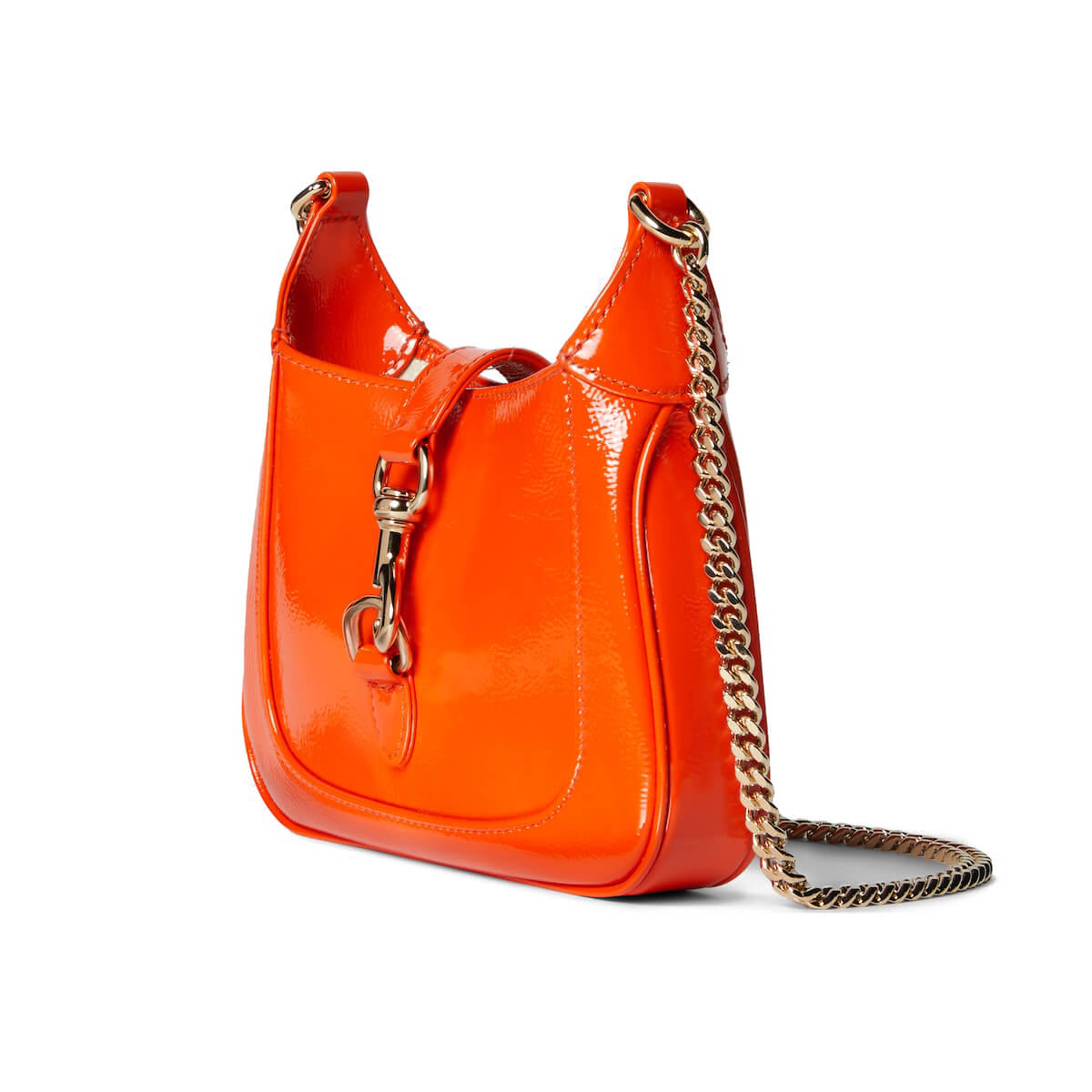 GUCCI Jackie Notte Mini Shoulder Bag in Patent Leather - Orange