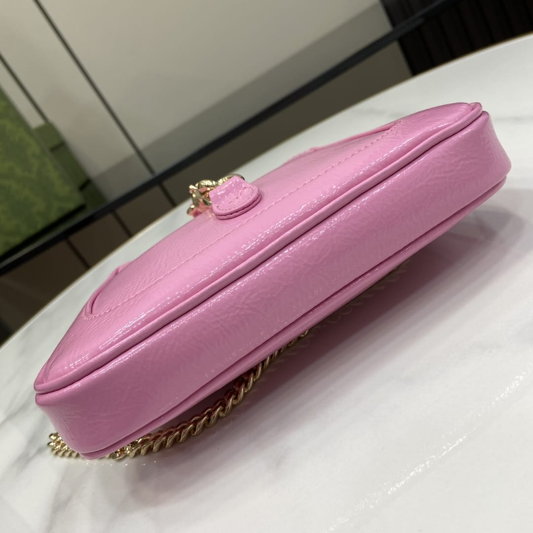 GUCCI Jackie Notte Mini Shoulder Bag in Patent Leather - Pink