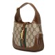 GUCCI Jackie 1961 Mini Shoulder Bag - Beige Canvas & Brown Leather