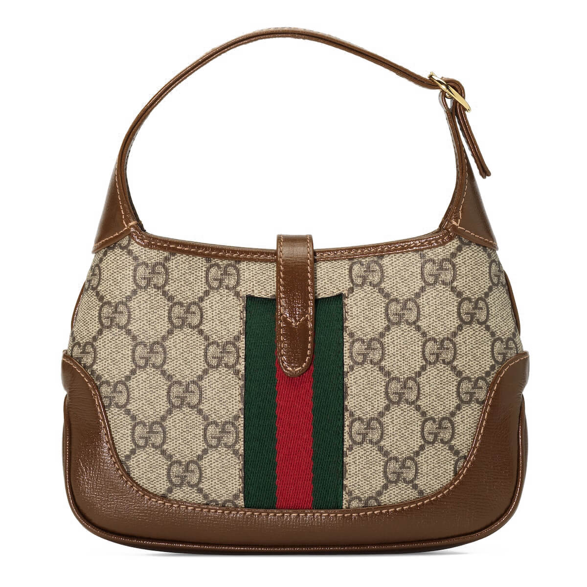 GUCCI Jackie 1961 Mini Shoulder Bag - Beige Canvas & Brown Leather