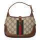 GUCCI Jackie 1961 Mini Shoulder Bag - Beige Canvas & Brown Leather