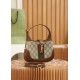 GUCCI Jackie 1961 Mini Shoulder Bag - Beige Canvas & Brown Leather