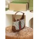 GUCCI Jackie 1961 Mini Shoulder Bag - Beige Canvas & Brown Leather