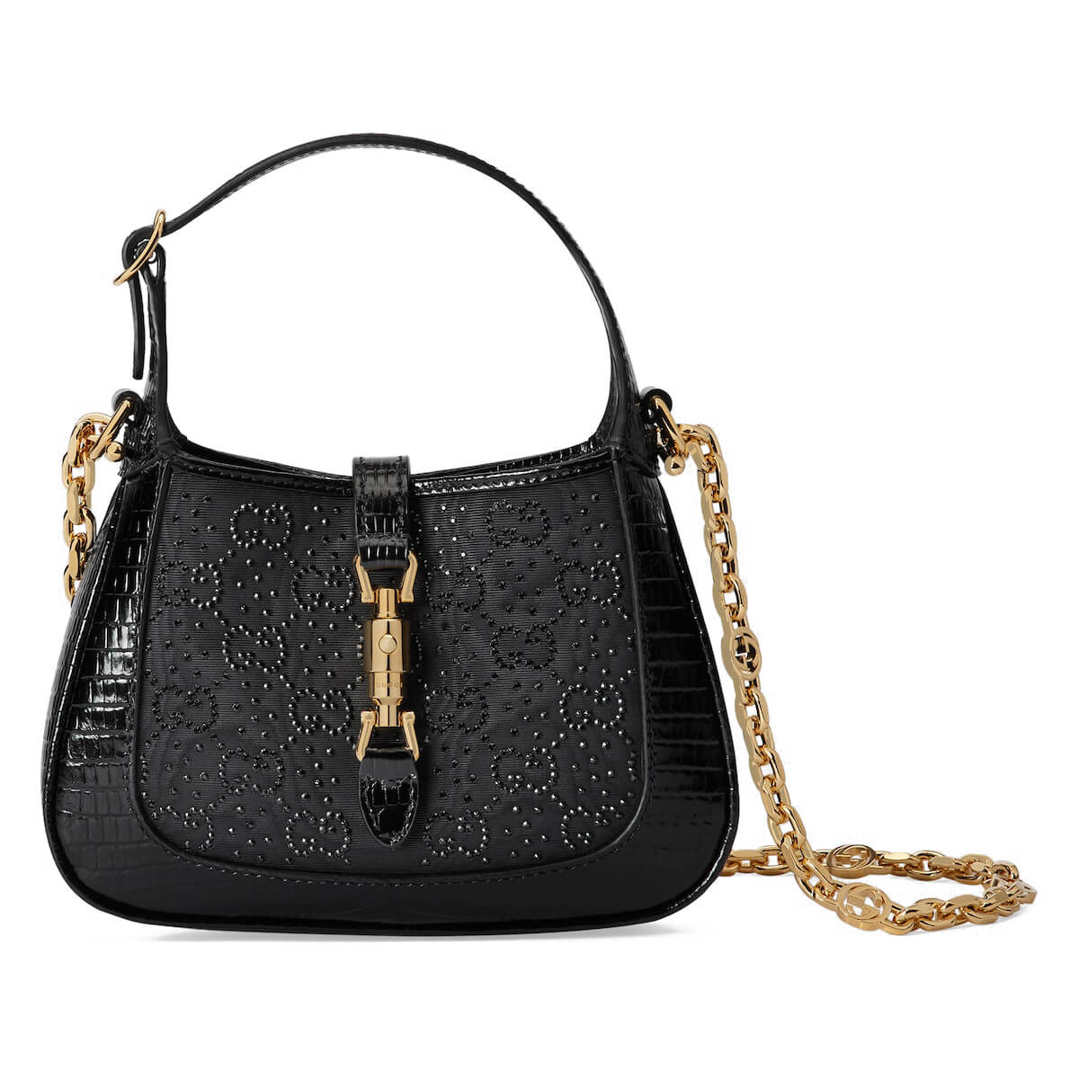 GUCCI Jackie 1961 GG Crystal Mini Bag - Black