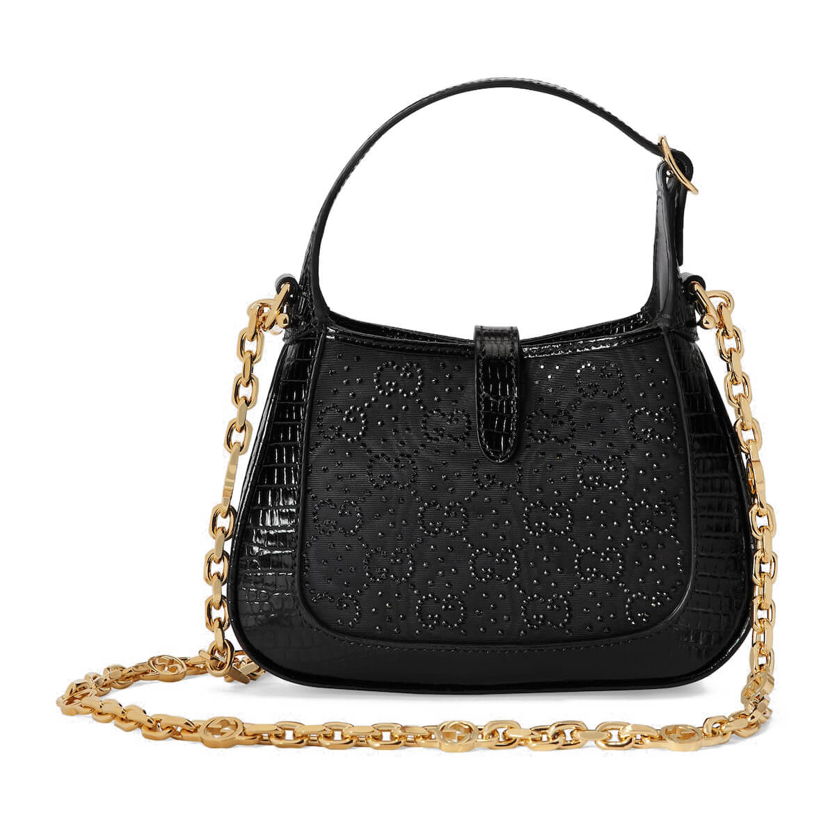 GUCCI Jackie 1961 GG Crystal Mini Bag - Black